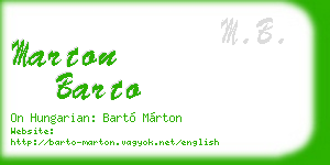 marton barto business card
