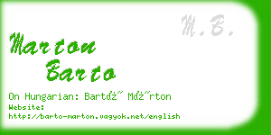 marton barto business card